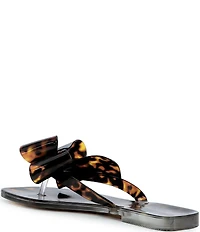 Jeffrey Campbell Sugary Tortoise Print Jelly Bow Thong Sandals