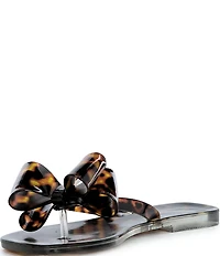 Jeffrey Campbell Sugary Tortoise Print Jelly Bow Thong Sandals