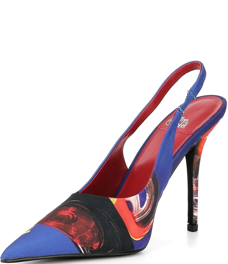 Jeffrey Campbell Surpass Bad Girl Print Slingback Pumps