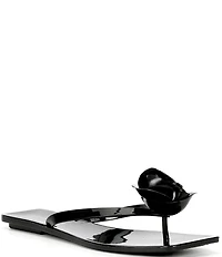 Jeffrey Campbell Sweeten Rose Ornament Glossy Jelly Thong Sandals