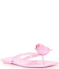 Jeffrey Campbell Sweeten Rose Ornament Jelly Thong Sandals