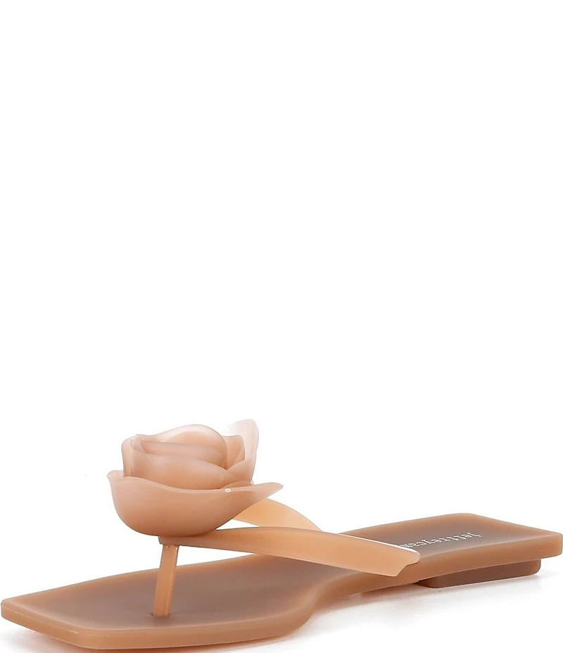 Jeffrey Campbell Sweeten Rose Ornament Matte Jelly Thong Sandals