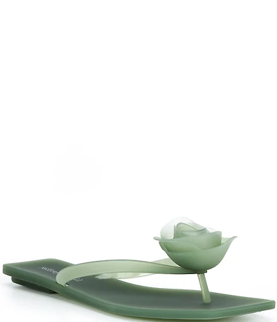 Jeffrey Campbell Sweeten Rose Ornament Matte Jelly Thong Sandals