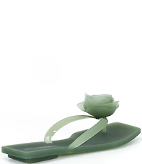 Jeffrey Campbell Sweeten Rose Ornament Matte Jelly Thong Sandals