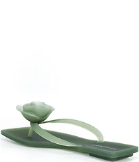 Jeffrey Campbell Sweeten Rose Ornament Matte Jelly Thong Sandals