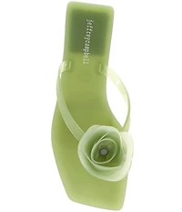 Jeffrey Campbell Sweeten Rose Ornament Matte Jelly Thong Sandals