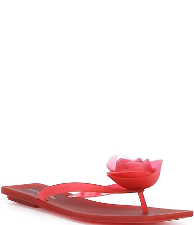 Jeffrey Campbell Sweeten Rose Ornament Matte Jelly Thong Sandals
