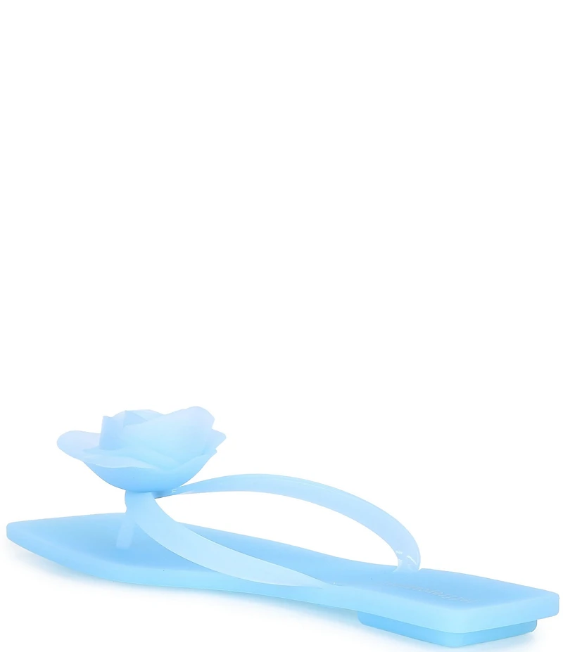 Jeffrey Campbell Sweeten Rose Ornament Matte Jelly Thong Sandals