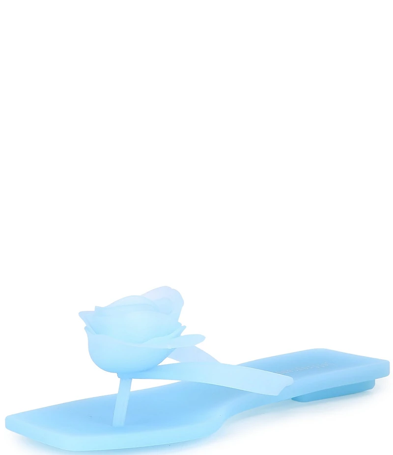 Jeffrey Campbell Sweeten Rose Ornament Matte Jelly Thong Sandals