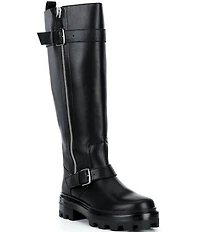 Jeffrey Campbell Sybill Leather Moto Tall Boots