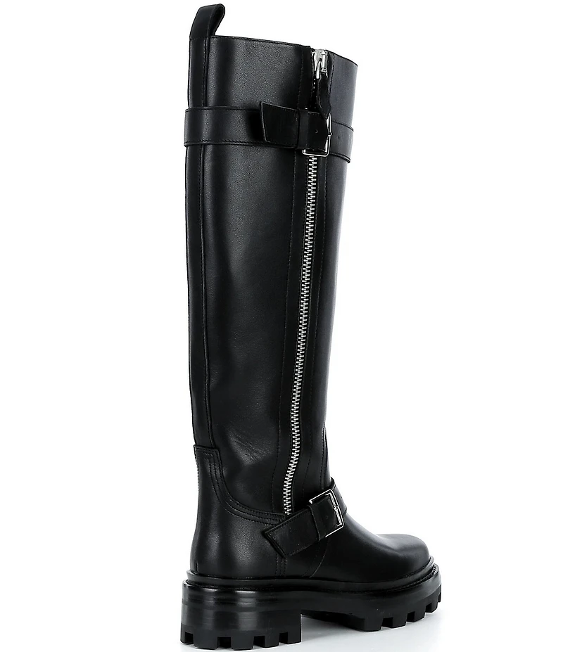 Jeffrey Campbell Sybill Leather Moto Tall Boots