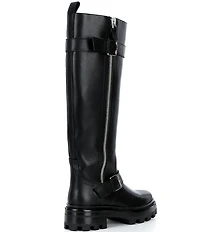 Jeffrey Campbell Sybill Leather Moto Tall Boots