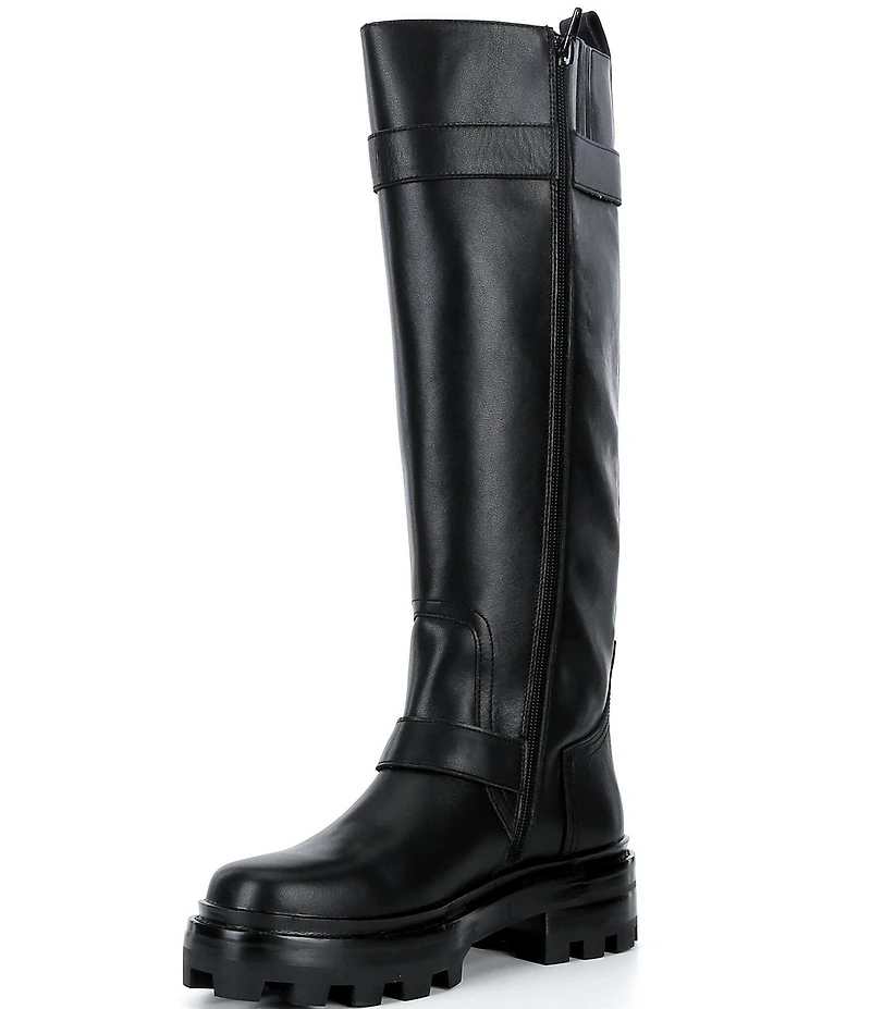 Jeffrey Campbell Sybill Leather Moto Tall Boots