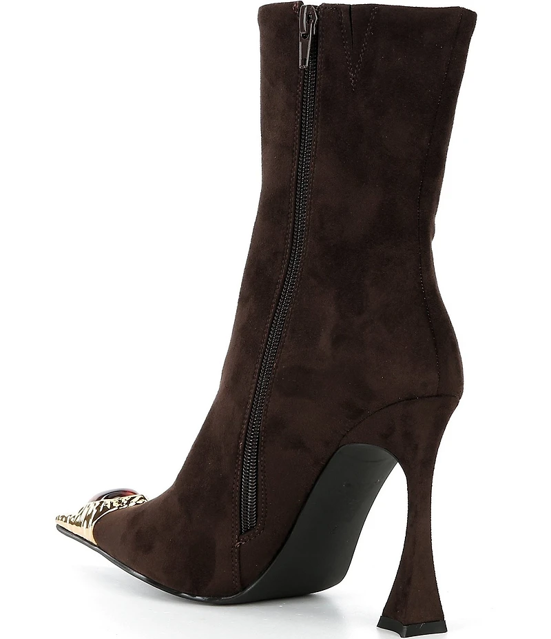 Jeffrey Campbell The Stone Jewel Ornamented Cap Toe Mid Calf Boots