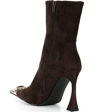 Jeffrey Campbell The Stone Jewel Ornamented Cap Toe Mid Calf Boots