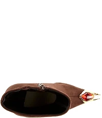 Jeffrey Campbell The Stone Jewel Ornamented Cap Toe Mid Calf Boots