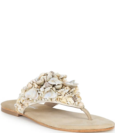 Jeffrey Campbell Tidal Wave Shell Thong Sandals