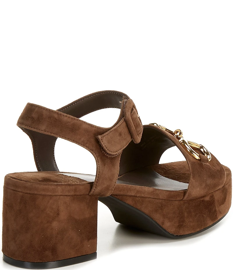 Jeffrey Campbell Timeless Suede Block Heel Platform Bit Buckle Sandals