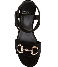 Jeffrey Campbell Timeless Suede Block Heel Platform Bit Buckle Sandals