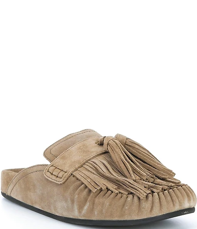 Jeffrey Campbell Toggle Suede Fringe Tassel Mules