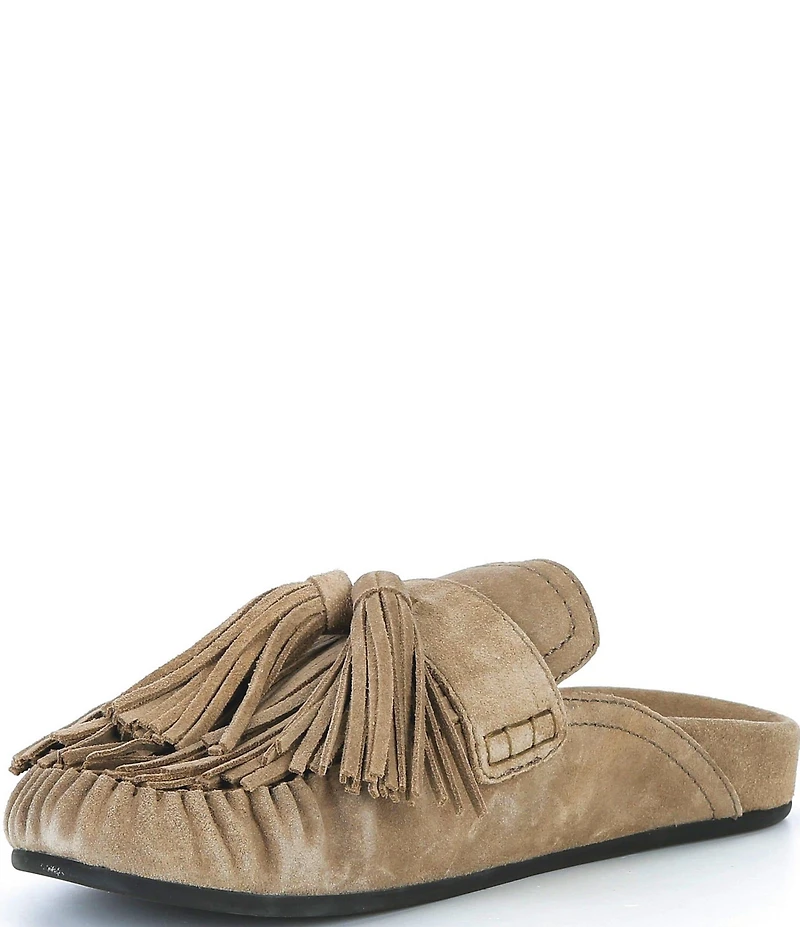 Jeffrey Campbell Toggle Suede Fringe Tassel Mules