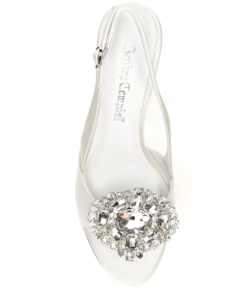 Jeffrey Campbell Triomphe Satin Jeweled Ornament Slingback Dress Sandals