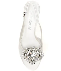 Jeffrey Campbell Triomphe Satin Jeweled Ornament Slingback Dress Sandals