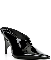 Jeffrey Campbell Vader Patent Leather Sculpted Heel Dress Mules