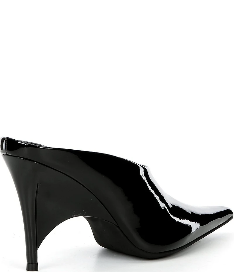 Jeffrey Campbell Vader Patent Leather Sculpted Heel Dress Mules