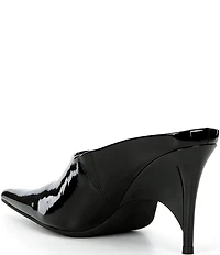 Jeffrey Campbell Vader Patent Leather Sculpted Heel Dress Mules