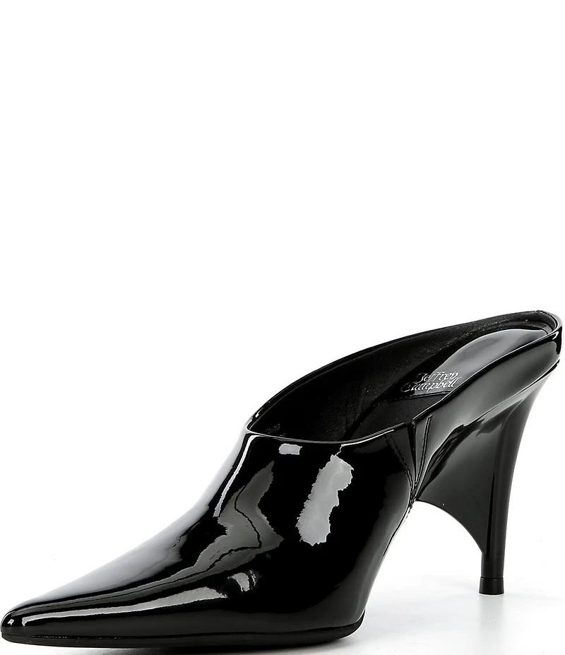 Jeffrey Campbell Vader Patent Leather Sculpted Heel Dress Mules