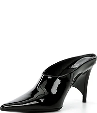 Jeffrey Campbell Vader Patent Leather Sculpted Heel Dress Mules