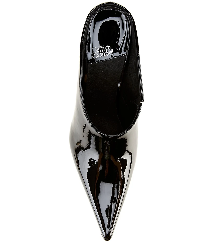 Jeffrey Campbell Vader Patent Leather Sculpted Heel Dress Mules
