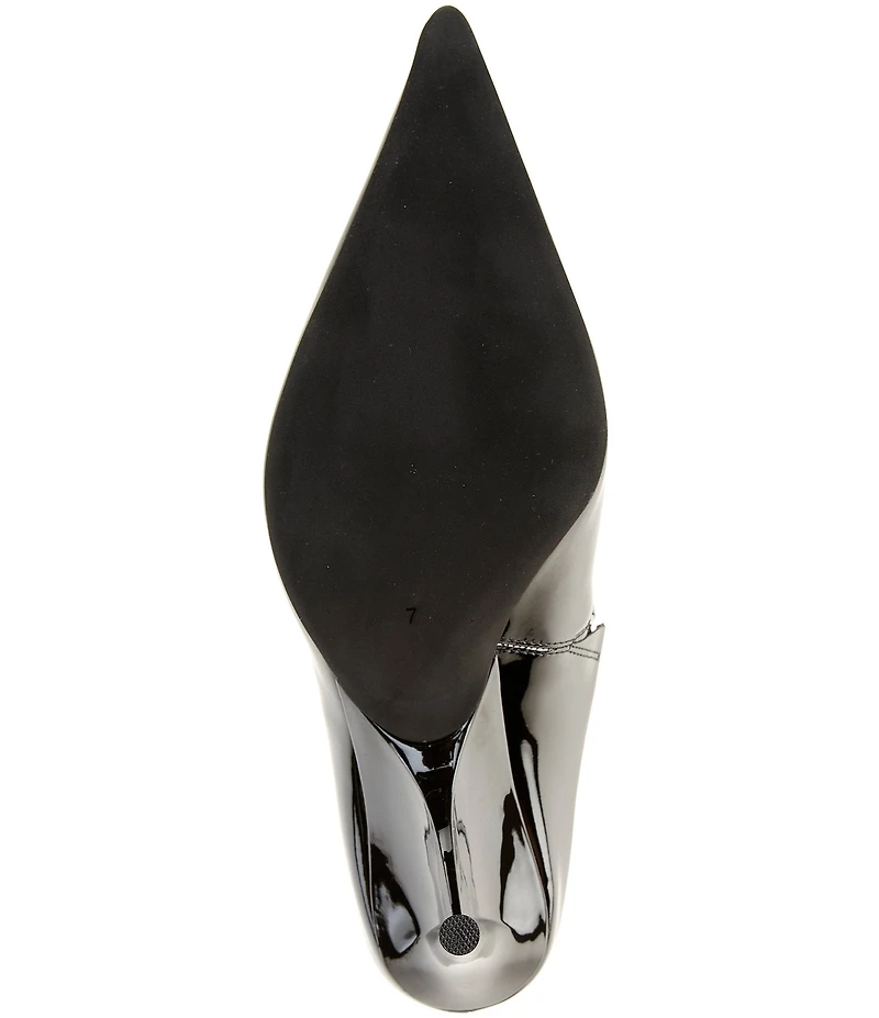 Jeffrey Campbell Vader Patent Leather Sculpted Heel Dress Mules