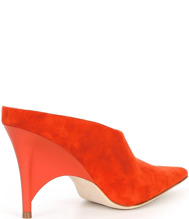 Jeffrey Campbell Vader Suede Sculpted Heel Dress Mules