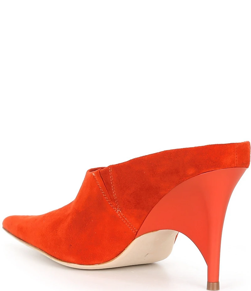 Jeffrey Campbell Vader Suede Sculpted Heel Dress Mules