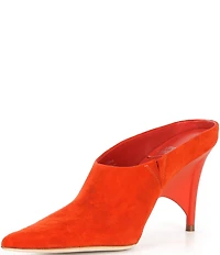 Jeffrey Campbell Vader Suede Sculpted Heel Dress Mules