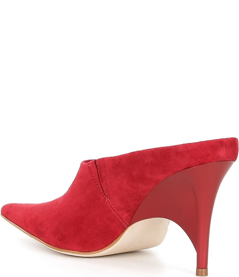 Jeffrey Campbell Vader Suede Sculpted Heel Dress Mules