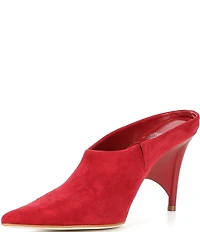 Jeffrey Campbell Vader Suede Sculpted Heel Dress Mules