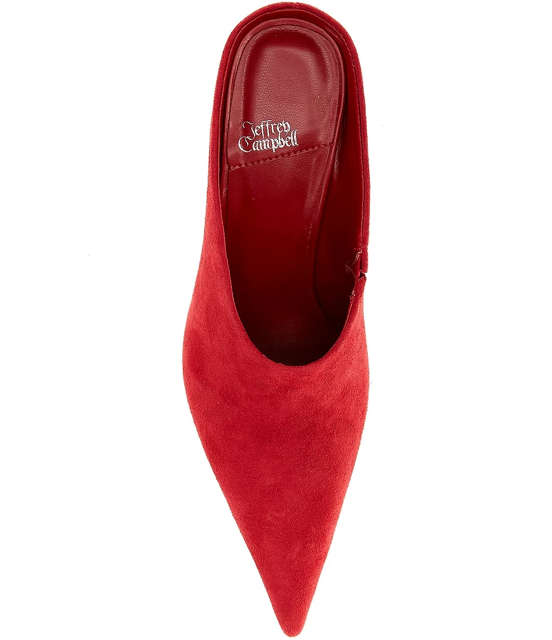 Jeffrey Campbell Vader Suede Sculpted Heel Dress Mules