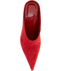 Jeffrey Campbell Vader Suede Sculpted Heel Dress Mules