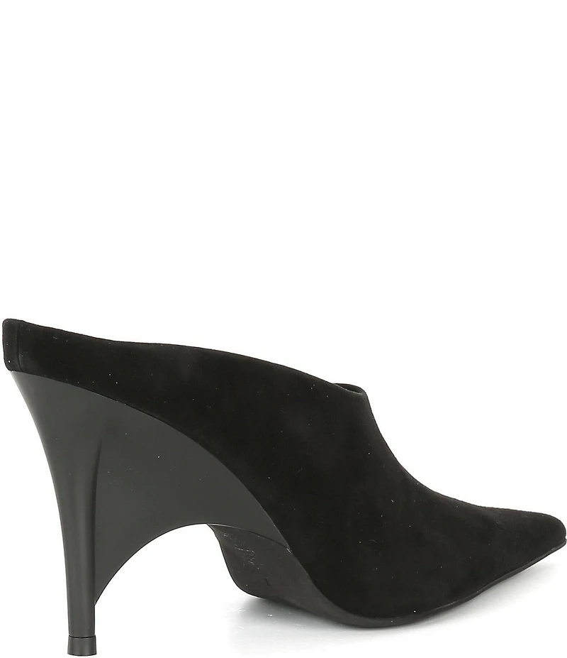 Jeffrey Campbell Vader Suede Sculpted Heel Dress Mules