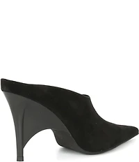 Jeffrey Campbell Vader Suede Sculpted Heel Dress Mules