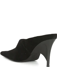 Jeffrey Campbell Vader Suede Sculpted Heel Dress Mules