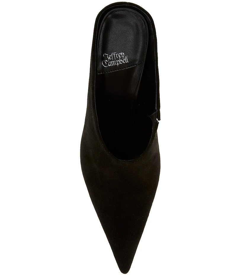 Jeffrey Campbell Vader Suede Sculpted Heel Dress Mules