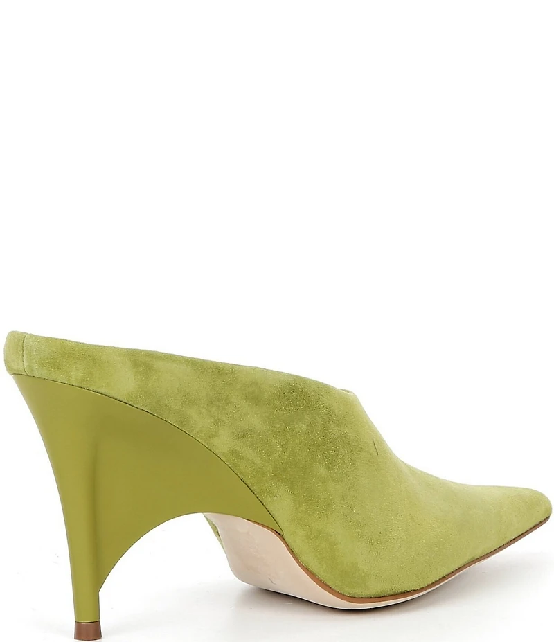 Jeffrey Campbell Vader Suede Sculpted Heel Dress Mules