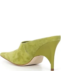 Jeffrey Campbell Vader Suede Sculpted Heel Dress Mules