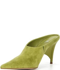 Jeffrey Campbell Vader Suede Sculpted Heel Dress Mules