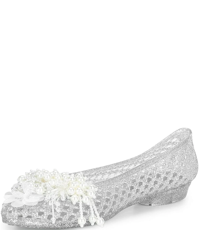 Jeffrey Campbell Whimzy Glitter Pearl Jelly Flats