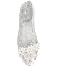 Jeffrey Campbell Whimzy Glitter Pearl Jelly Flats